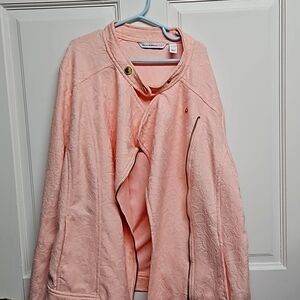 ISAACMIZRAHI LIVE Pink lace motorcycle jacket Women's size, extra large